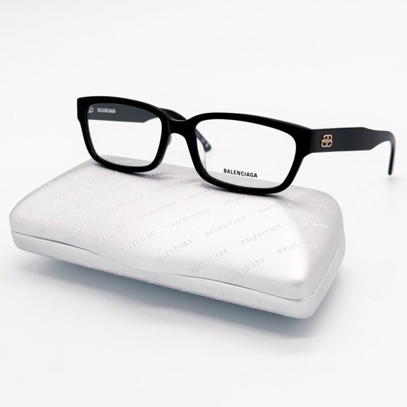NEW BALENCIAGA EYEGLASSES BB0065O 001 SQUARE BLACK WOMEN EYEWEAR BALENCIAGA - Picture 1 of 8